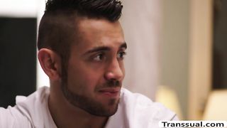 TS Lena Kelly gets fuck and cum by dude