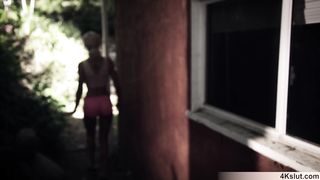 Elsa Jean tagged as a slut and punished