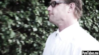 Dirty old guy used hot brunette teen