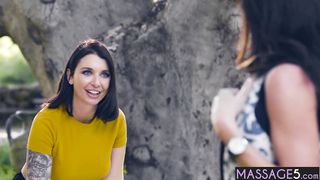 Tattooed MILF massage hot babes body