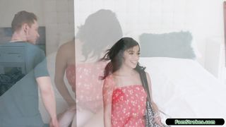 Stepbro walks in on stepsis masturbating