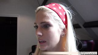 Teen maid takes care of landlords cock