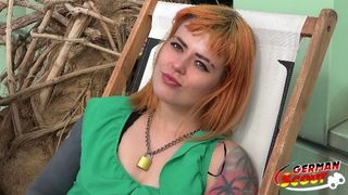 GERMAN SCOUT - REDHEAD TATTOO MODEL TEEN SEDUCE FUCK AT PUBLIC CASTING