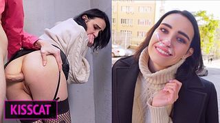 Risky Anal Sex with Facial Cum Walk - Public Agent Pickup Russian Student to Street Fuck / Kiss Cat