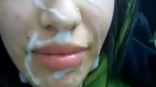 Facial Queen Smiles for Huge Cumshots ( 2 Facials)