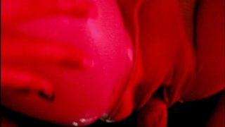 Eva Latex Fucked her Pussy in Pink Leggins Big Dick Cum Latex Fetish Hot MILF Gonzo Mask Homemade