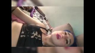 Californialatex - Bimbo Fucked in Latex Leggins and Sexy Fishnet