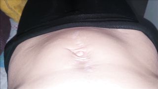 Relaxed Belly Button Close up and Breathing