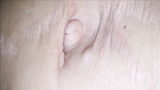 Relaxed Belly Button Close up and Breathing