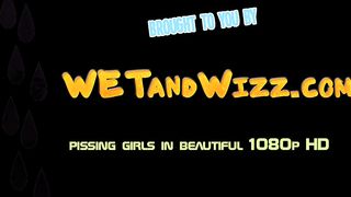 Thirsty blonde pissing in pants sexy masturbation