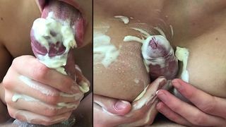 Sweet Deepthroat and Tits Fucking with Whipped Cream - SexualMadness