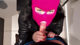 Public Blowjob in the Fitting Room! Cum in her Mouth!