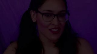 Hottie with glasses jerking dude's wang in POV