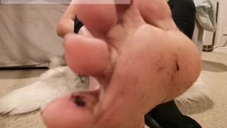 Girl Takes her Socks off after 12 Hours Walk