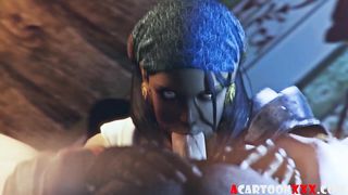 3D gypsy deepthroats and sucks huge pirate dick