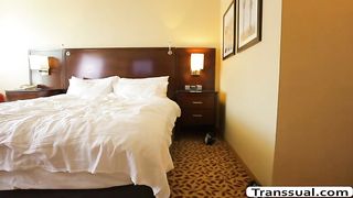 TS Aubrey finally gets anal by bigcock