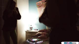 Latina fists girl to get track balls out