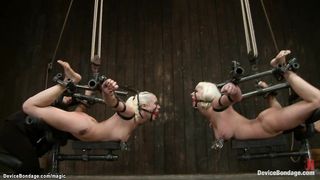 Lesbians bound on device bondage