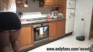 Horny Latina with a awesome ass is surprised in the kitchen