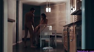 TS stepsis Kate Zoha fucks inthe kitchen