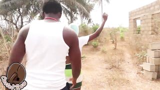 Long cock stroking her pussy doggystyle and boobs tease