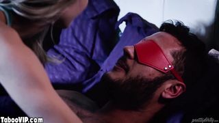 Petite blonde teen testing moms new BF