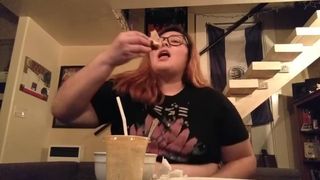 Piggy Princess too Fat for her Feeder