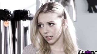 Lily slobbers her BF's hard cock under the table