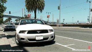 Slut anal gangbang fucked in biker bar