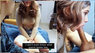 Blowjob for the best Friend , Tastes Cum for the first Time