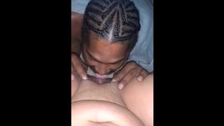Late Night Snack. Ebony Fat Pussy Gets Licked