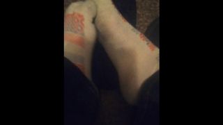 Black Dress Shoes & Cute Hexagon White Dirty Socks (No Audio)