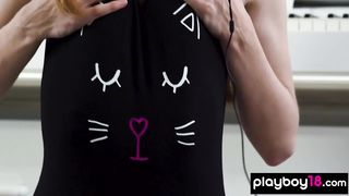 Sexy Caitlin stripping and posing naked