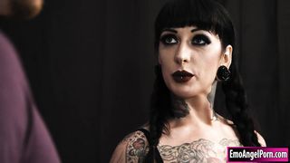 Tattooed Wednesday Addams fucks poolguy