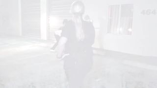 Bouncy white tits in a back alley!