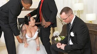 Cuckold Sessions Wedding Turns Rough Interracial Threesome