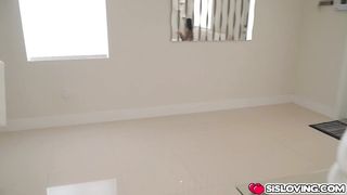 Hottie stepsister strips for the camera