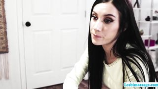 Lilys stepsis friend Jazmin eats her pussy