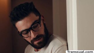 Busty TS Sofia fucks her mans bestfriend