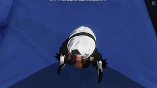 3D HENTAI POV Passionate Blowjob from Hot 2B