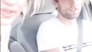 Wild sex in the car while drive