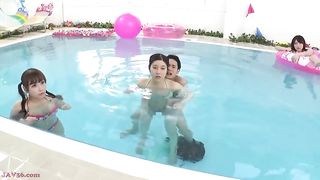 the summer at the swimming pool