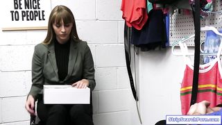 Security guard licks and fucks store teen employee