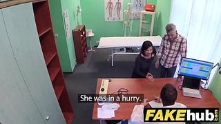 Fake Hospital Czech doctor cums over horny cheating wifes tight pussy