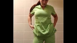 Cumming in my scrubs horny nurse masturbating