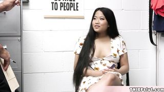 Cute asian shoplifter chick punish fuck