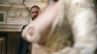 Kimberly Smart nipple dress scene from Outlander the series