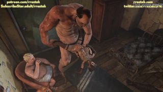 Lulu providing escorts services to multiple depraved men inside a shady hotel room 3D Animation