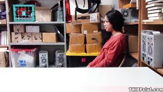 Hot shoplifter caught and asked to strip