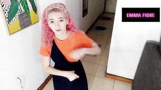 Babysitter sucks my hard cock and i cum in her mouth POV